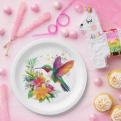 ハミングバードトロピカルフラワー ペーパープレート (パーティー)