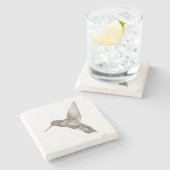 ハミングバードトロピカル絵画自然の海岸沿いの装飾 ストーンコースター (横)