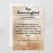 ハミングバードトーテム動物意味カード シーズンカード (裏面)