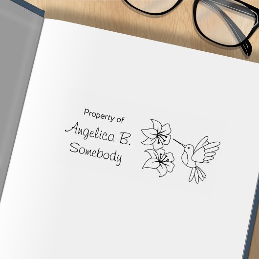 ハミングバードニアフラワーズ – 蔵書票 ラバースタンプ