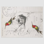 ハミングバードネストヴィンテージフランスのポストマークの分離 薄葉紙 (正面)