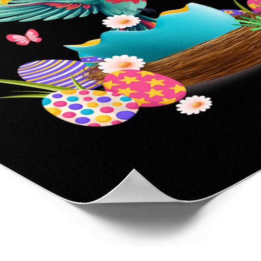 ハミングバードハッピーイースター卵狩りイースターデイフー ポスター (角)