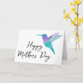 ハミングバードハッピーマザーズデイ・グリーティング カード (黄色い花)