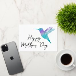 ハミングバードハッピーマザーズデイ 箔グリーティングカード