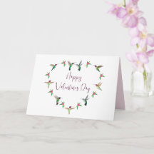 ハミングバードハートバレンタインデーカード