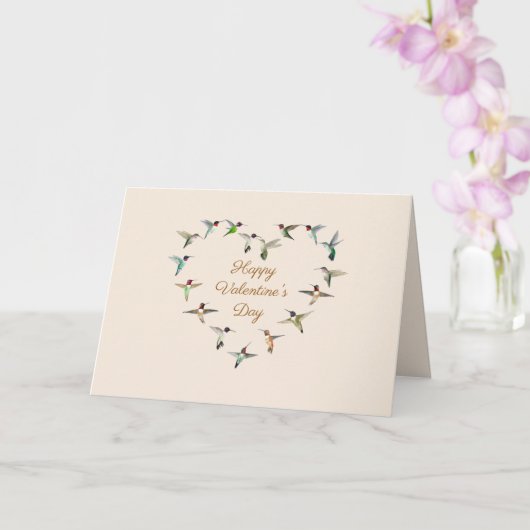 ハミングバードハートバレンタインデー カード (蘭)