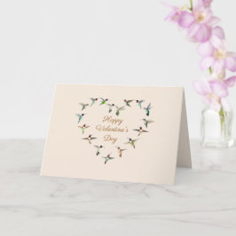 ハミングバードハートバレンタインデー カード