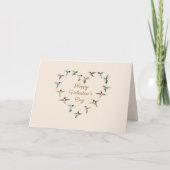 ハミングバードハートバレンタインデー カード (正面)