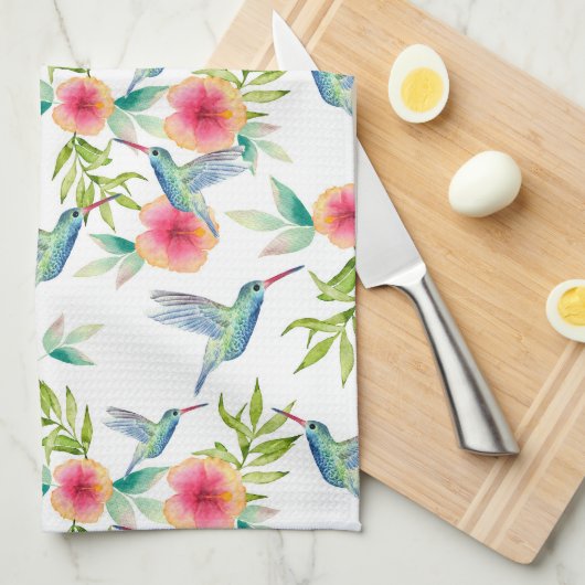 ハミングバードバースデーパーティーシャワー キッチンタオル (四つ折り)