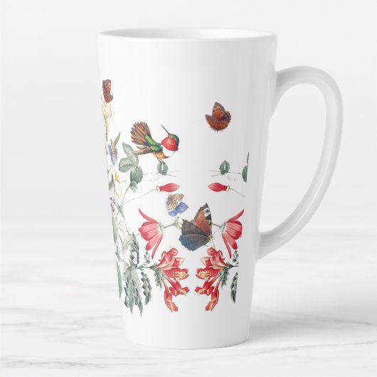 ハミングバードバードバタフライガーデンフラワーラテマグカップ カフェラテマグ (右)
