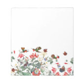 ハミングバードバードバタフライガーデンフローラメモ帳 ノートパッド (正面)