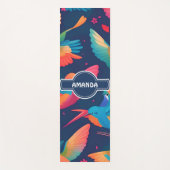 ハミングバードパステルカラフルパタパーソナライズされたーン ヨガマット (正面)