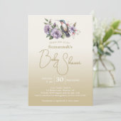 ハミングバードパステルグリーンベビーグラデーションシャワー 招待状 (スタンド正面)