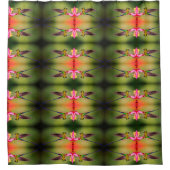 ハミングバードパターン シャワーカーテン (正面)