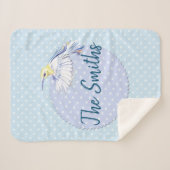 ハミングバードパッチ水玉模様 シェルパブランケット (正面(横))