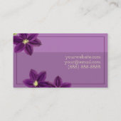 ハミングバードパープかわいらしラリークレマティスフローラブティック 名刺 (裏面)