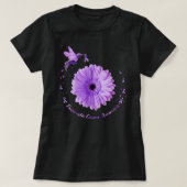 ハミングバードパープルヒマワリ膵臓がん阿波 Tシャツ (デザイン正面)