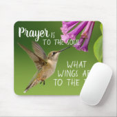 ハミングバードパープルフラワークリスチャン祈りの言葉 マウスパッド (マウス)