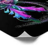 ハミングバードパープルブルーリボン自殺防止 ポスター (角)