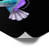 ハミングバードパープルブルーリボン自殺防止 ポスター (角)