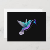 ハミングバードパープルブルーリボン自殺防止 案内ポストカード (正面/裏面)