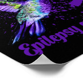 ハミングバードパープルリボンてんかん認識度月 ポスター (角)