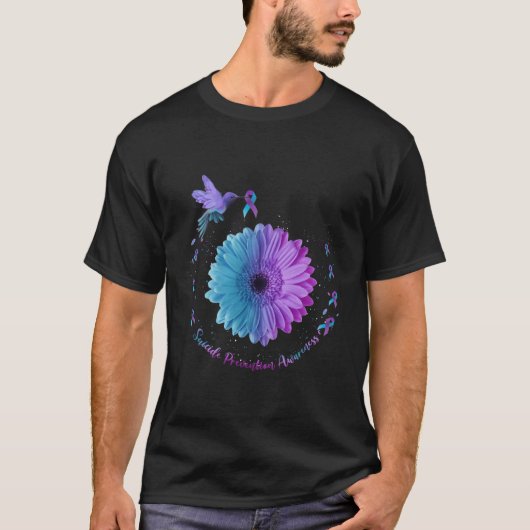 ハミングバードヒマワリ自殺防止認識度 Tシャツ (正面)