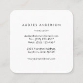 ハミングバードビジネスカード スクエア名刺 (裏面)