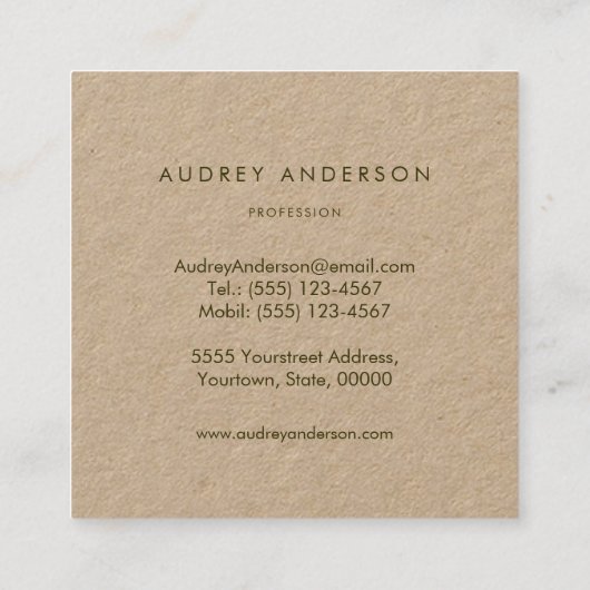 ハミングバードビジネスカード スクエア名刺 (裏面)