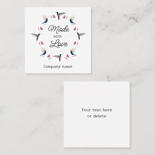 ハミングバードビジネスカード スクエア名刺 (正面/裏面)