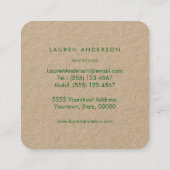 ハミングバードビジネスカード スクエア名刺 (裏面)