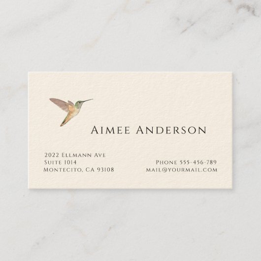 ハミングバードビジネスカード 名刺 (正面)