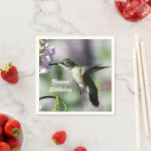 ハミングバードピンクフローラ野生生物写真誕生日 スタンダードカクテルナプキン (インサイチュ)