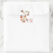 ハミングバードファミリーと開花トランペットつる植物 スクエアシール (バッグ)