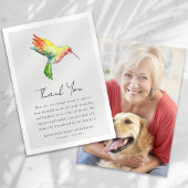 ハミングバードフォト悔やみや弔慰葬儀 サンキューカード