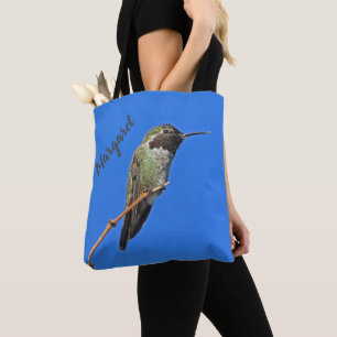ハミングバードフォト自然恋人カラフル小鳥 トートバッグ