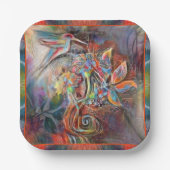 ハミングバードフライトソフトパステルズアート紙プレート ペーパープレート (正面)