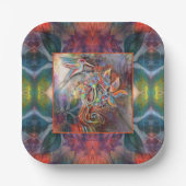 ハミングバードフライトソフトパステルズアート ペーパープレート (正面)