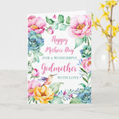 ハミングバードフラワーゴッドマザーハッピーマザーズデイ カード (黄色い花)