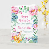 ハミングバードフラワーシスターインローハッピー母 カード (黄色い花)
