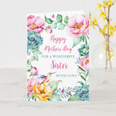 ハミングバードフラワーシスターハッピーマザーズデイカード カード (黄色い花)