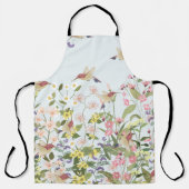 ハミングバードフローラガーデンヴィンテージイラストレーション エプロン (正面)