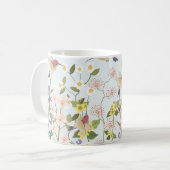 ハミングバードフローラガーデンヴィンテージイラストレーション コーヒーマグカップ (正面左)