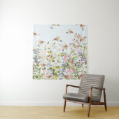 ハミングバードフローラガーデンヴィンテージイラストレーション タペストリー (インサイチュ)