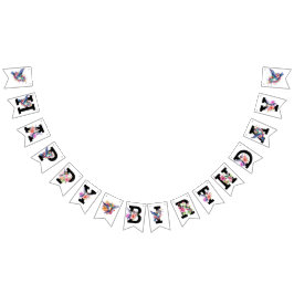 ハミングバードフローラブーケバースデーパーティー バンティングフラッグ