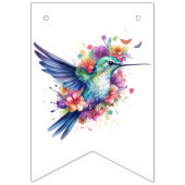 ハミングバードフローラブーケバースデーパーティー バンティングフラッグ (第1の旗)