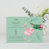 ハミングバードフローラベビーカップルシャワーモダン 招待状 (スタンド正面)