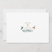 ハミングバードフローラボーイ写真金ゴールドバプテスマ 招待状 (裏面)