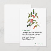 ハミングバードフローラリースビットデイパーティー サンキューカード (正面/裏面)