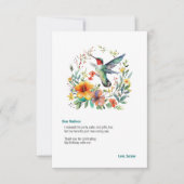 ハミングバードフローラリース サンキューカード (正面)